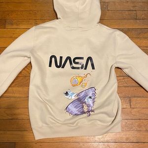 Men Astronaut & Letter Graphic Thermal Hoodie
